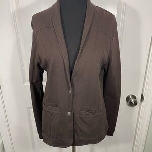 Ethos Paris  Brown Blazer Jacket Size Large CB-